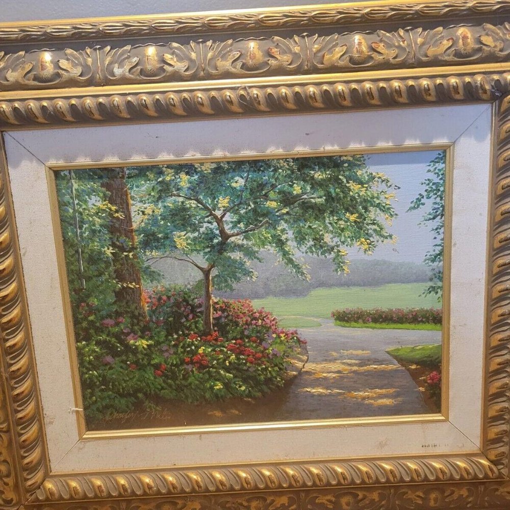 Rhododendron Way serigraph Nature Landscape Framed Art Schaefer Miles Painting